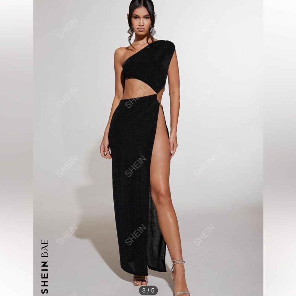 SHEIN BAE Cut Out One Shoulder Slit
Thigh Dress